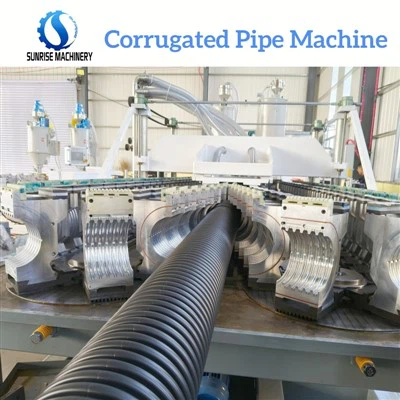 Linha de produção de tubos de parede dupla HDPE